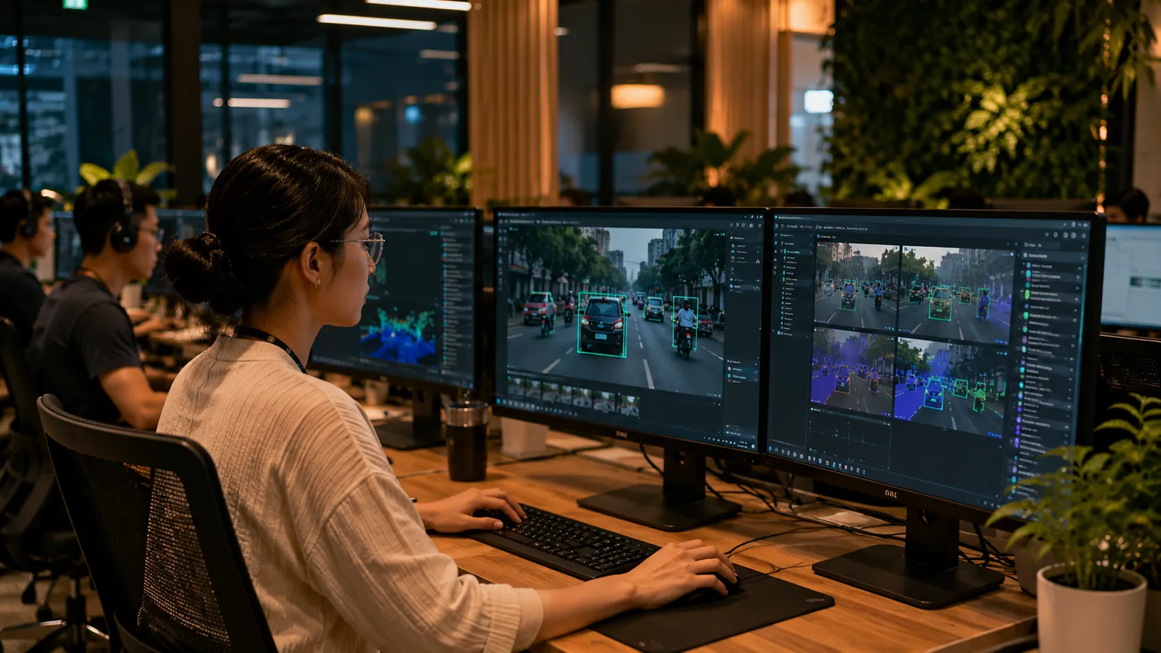 A Vietnamese AI data annotation specialist at work