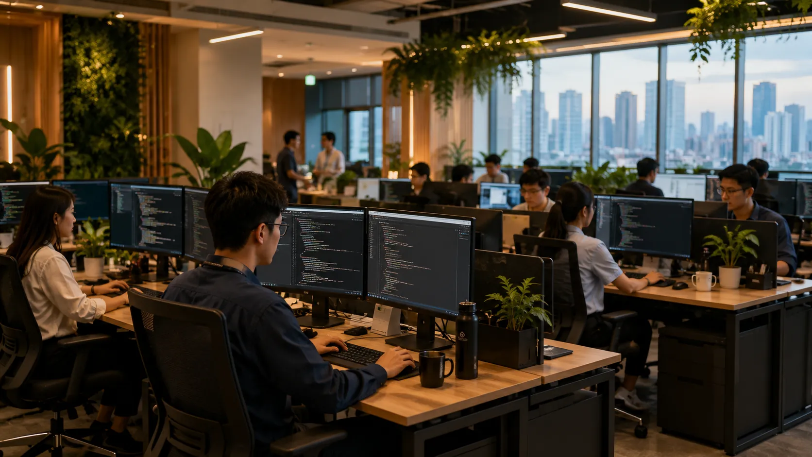 A modern software development office in Vietnam